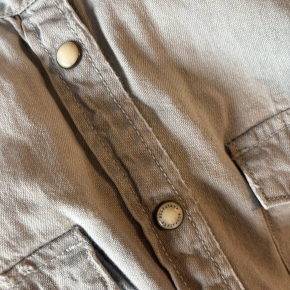 Allsaints Womens Long Sleeve Gray Shirt Sz 10 US Snap Button Edgy Grunge Capsule - Picture 7 of 16